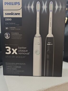 Sonicare 2300 power toothbrushes 2 pack NEW